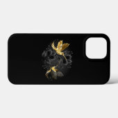 黒と金ゴールドハミングバード Case-Mate iPhoneケース (裏面 (横))