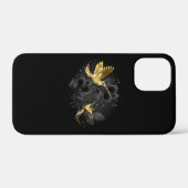 黒と金ゴールドハミングバード Case-Mate iPhoneケース (裏面 (横))