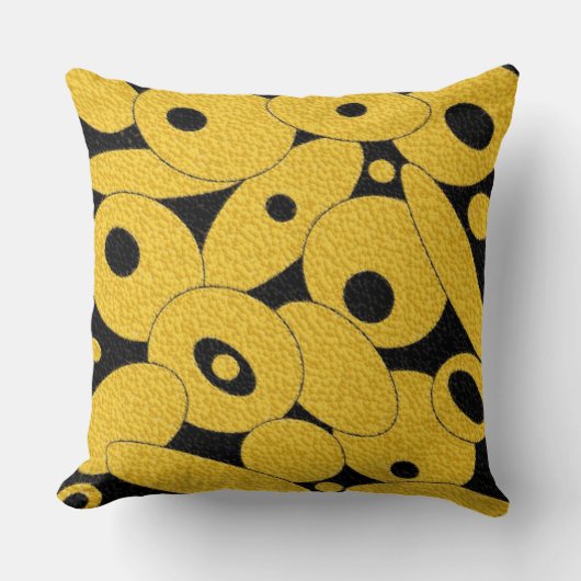 黒と金ゴールドバブルオーブ装飾用クッション クッション (正面)