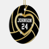 黒と金ゴールドバレーボール セラミックオーナメント (右)