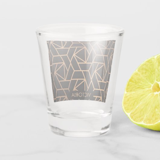 黒と金ゴールドパタエレガントーン ショットグラス (裏面)