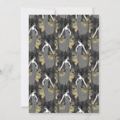 黒と金ゴールドパリスをテーマにした書結婚道 招待状 (裏面)