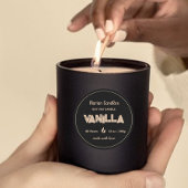 黒と金ゴールドパーソナライズされたのキャンドルラベル ラウンドシール