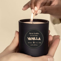 黒と金ゴールドパーソナライズされたのキャンドルラベル