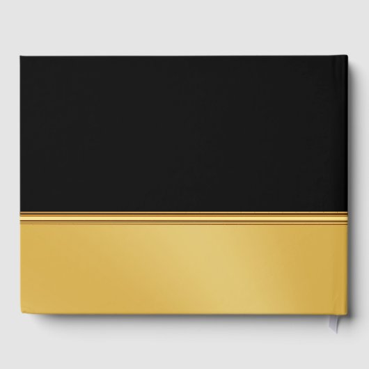 黒と金ゴールドパーソナライズされたの卒業ゲストブック ゲストブック (裏面)