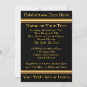 黒と金ゴールドパーソナライズされたの卒業招待状 招待状 (裏面)