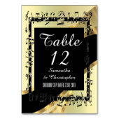 黒と金ゴールドパーソナライズされた テーブルナンバー (裏面)