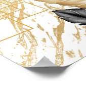 黒と金ゴールドパーム葉ズトロピカルプリントアート ポスター (角)