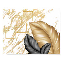 黒と金ゴールドパーム葉ズトロピカルプリントアート