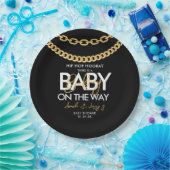 黒と金ゴールドヒップホップベビーシャワー ペーパープレート (パーティー)