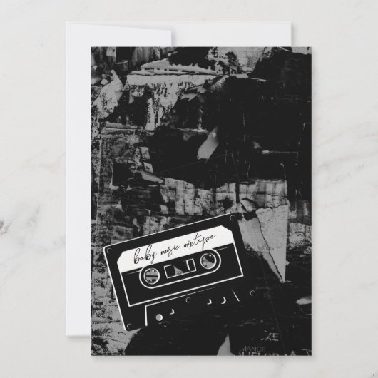 黒と金ゴールドヒップホップベビーシャワー 招待状 (裏面)