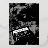 黒と金ゴールドヒップホップベビーシャワー 箔招待状 (裏面)