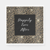 黒と金ゴールドヒョウ スタンダードランチョンナプキン (正面)