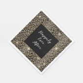 黒と金ゴールドヒョウ スタンダードランチョンナプキン (角)