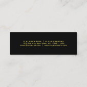 黒と金ゴールドファッショナブルモダンミニマリスト スキニー名刺 (裏面)