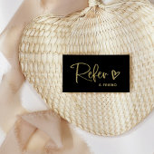 黒と金ゴールドフェイクのスクリプトとハート | 紹介カード