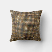 黒と金ゴールドフェイクグリッターグラムドット クッション (裏面)