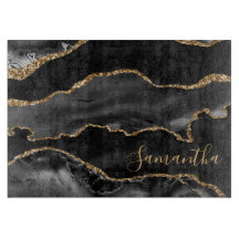 黒と金ゴールドフェイクグリッターマーブルゲート