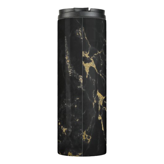 黒と金ゴールドフェイク大理石モノグラエレガントム タンブラー (裏面)