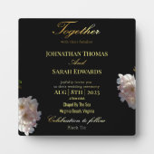 黒と金ゴールドフォーマルの卓上プレートとイーゼル フォトプラーク (正面)