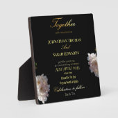 黒と金ゴールドフォーマルの卓上プレートとイーゼル フォトプラーク (正面)