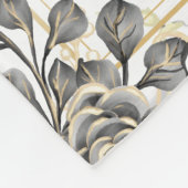 黒と金ゴールドフローラ大理石愛のメモリ葬儀 フリースブランケット (角)