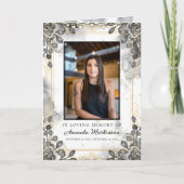 黒と金ゴールドフローラ大理石愛のメモリ葬儀 プログラム (正面)