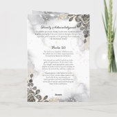 黒と金ゴールドフローラ大理石愛のメモリ葬儀 プログラム (裏面)