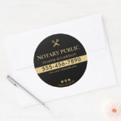 黒と金ゴールドペン金ゴールドモバイル公証人マーケティング ラウンドシール (封筒)