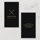 黒と金ゴールドボビーピンヘアスタイリストサロン 名刺 (正面/裏面)