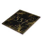 黒と金ゴールドボホ装飾家ナンバープラーク タイル (側面)