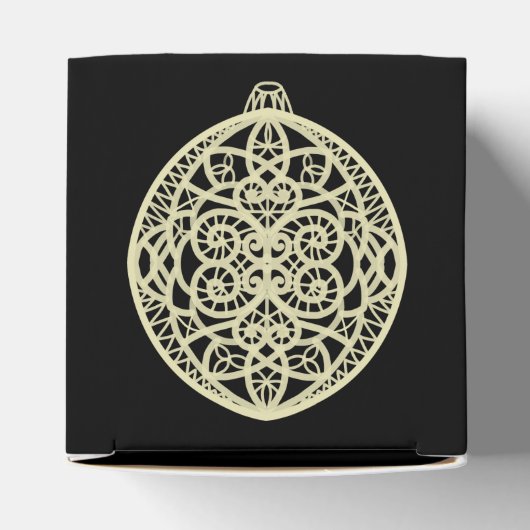 黒と金ゴールドボー華美ブルメリークリスマス フェイバーボックス (上部)