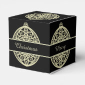 黒と金ゴールドボー華美ブルメリークリスマス フェイバーボックス (裏面サイド)