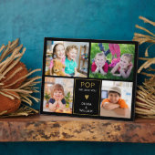 黒と金ゴールドポップ・アートの私たちはあなたを愛する4 Photo Collage フォトプラーク (側面)