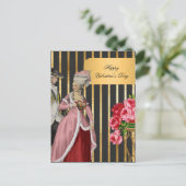 黒と金ゴールドマリーアントワネットバレンタイン シーズンポストカード (スタンド正面)