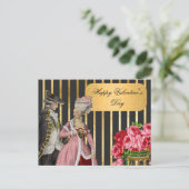 黒と金ゴールドマリーアントワネットバレンタイン シーズンポストカード (スタンド正面)