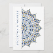 黒と金ゴールドマンダラウェディング日付を保存 セーブザデート (裏面)