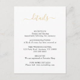 黒と金ゴールドマーブルデザイン結婚ズ エンクロージャーカード