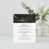黒と金ゴールドマーブルデザイン結婚ズ エンクロージャーカード (スタンド正面)