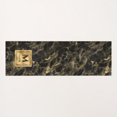 黒と金ゴールドマーブルモノグラムエレガントラグジュアリー ヨガマット (裏面(横))
