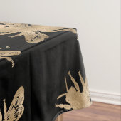 黒と金ゴールドミツバチとピンクハニカムモノグラム テーブルクロス (インサイチュ)
