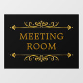 黒と金ゴールドミニマルのサイン窓が引っかかる ウィンドウサイン (シート)