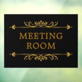 黒と金ゴールドミニマルのサイン窓が引っかかる ウィンドウサイン (シート3)