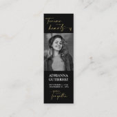 黒と金ゴールドミニマル台本写真追悼詩 スキニー名刺 (正面)