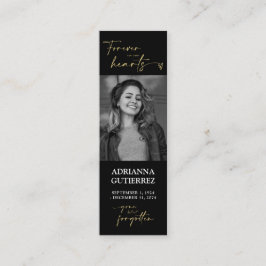 黒と金ゴールドミニマル台本写真追悼詩 スキニー名刺