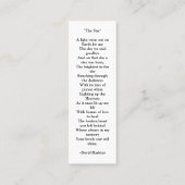 黒と金ゴールドミニマル台本写真追悼詩 スキニー名刺 (裏面)