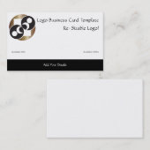 黒と金ゴールドムーンプラネットロゴ 名刺 (正面/裏面)