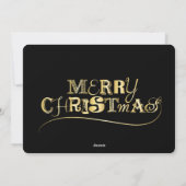 黒と金ゴールドメリークリスマスホリデーフォトカード シーズンカード (裏面)