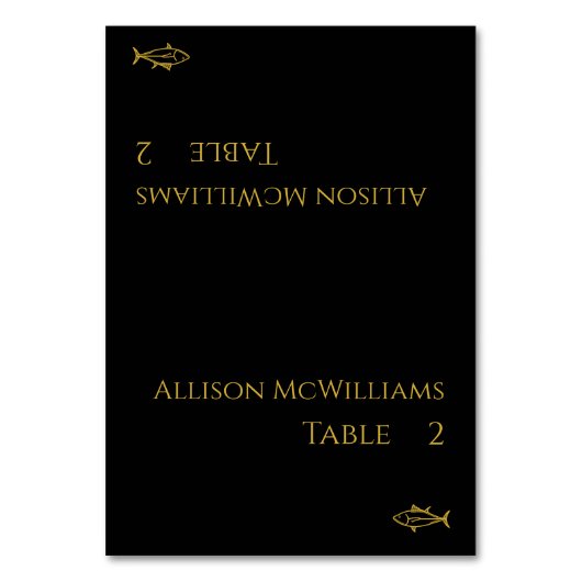 黒と金ゴールドモダンのアイコン – テーブルナンバー (正面)