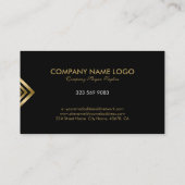 黒と金ゴールドモダンのアクセント 名刺 (裏面)